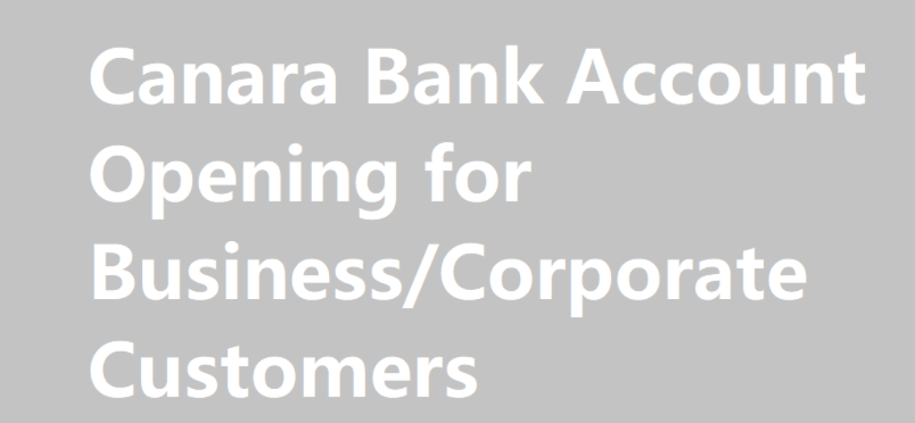 canara bank account opening